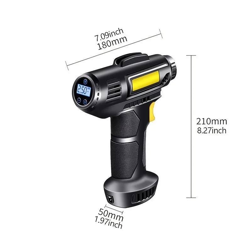 120W Portable Car Air Compressor; Wired/Wireless Handheld Car