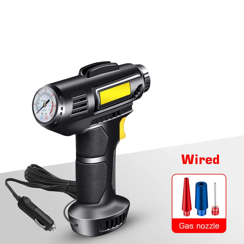 120W Portable Car Air Compressor; Wired/Wireless Handheld Car