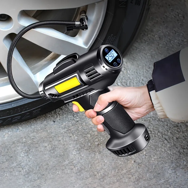 120W Portable Car Air Compressor; Wired/Wireless Handheld Car