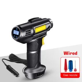 120W Portable Car Air Compressor; Wired/Wireless Handheld Car