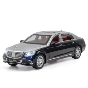 1:24 SCALE MERCEDES MAYBACH S600 TOY CAR METAL PULL BACK DIECAST CAR WITH OPENABLE DOOR AND SOUND LIGHT, GIFTS TOYS FOR KIDS【 COLOR AS PER STOCK 】