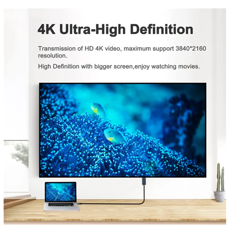 1.8M 4K Universal Usb Type-C To Hdmi Adapter