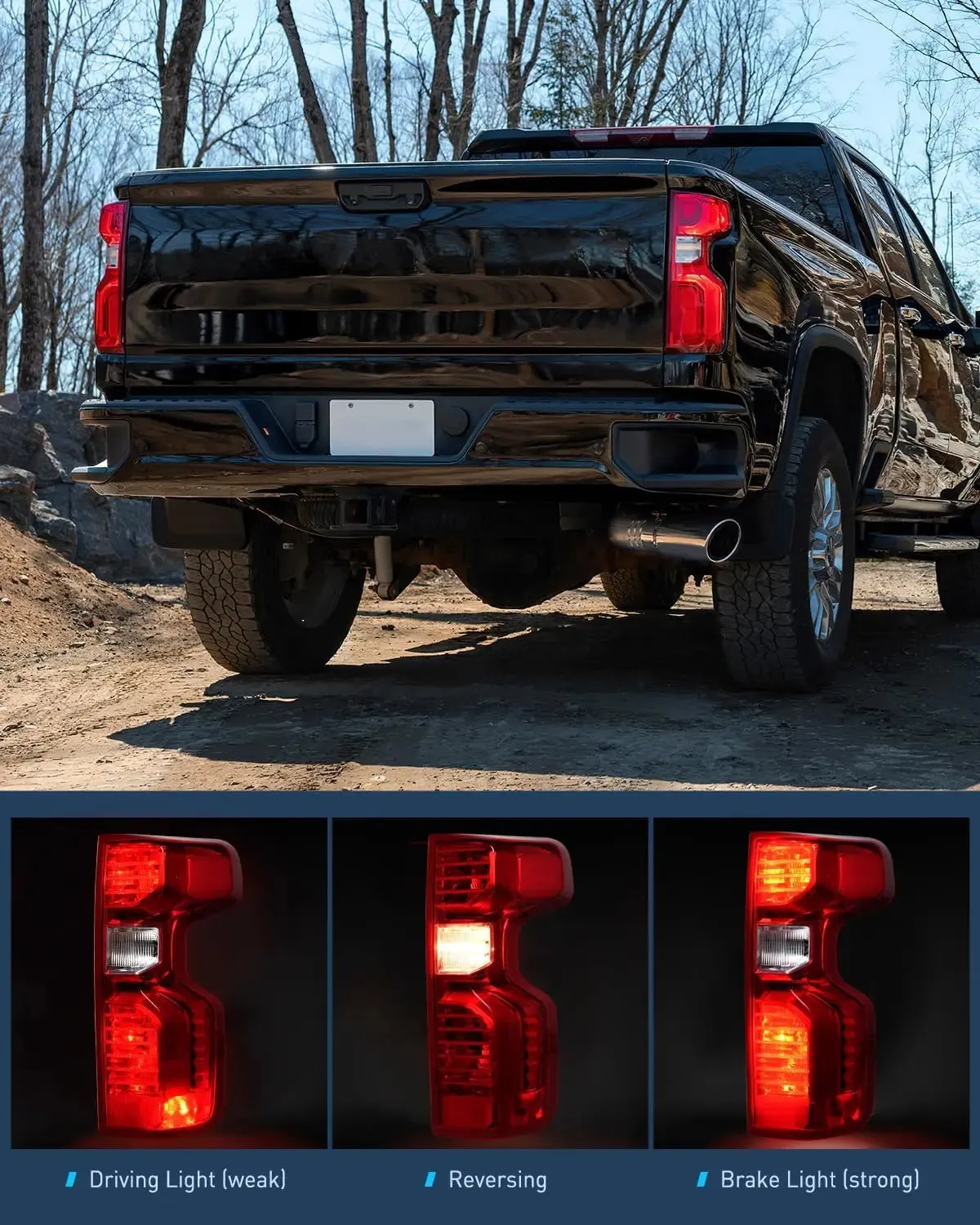 2019-2023 Chevy Silverado 1500 2020-2023 Chevy Silverado 2500HD 3500HD Tail light Assembly Rear Lamp Replacement OE Style Passenger Side