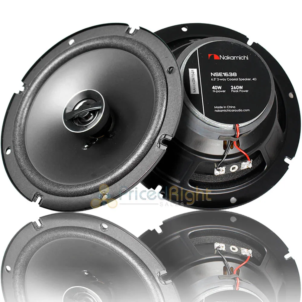 6.5" Coaxial Speakers 2 Way 260 Watts Max Power 4 Ohm NM-NSE1638 Pair Nakamichi