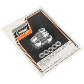 #8451-5 Rear Star Hub Cap Screw Kit Harley-Davidson 74s With 1/4-24 Holes - Chrome Plated