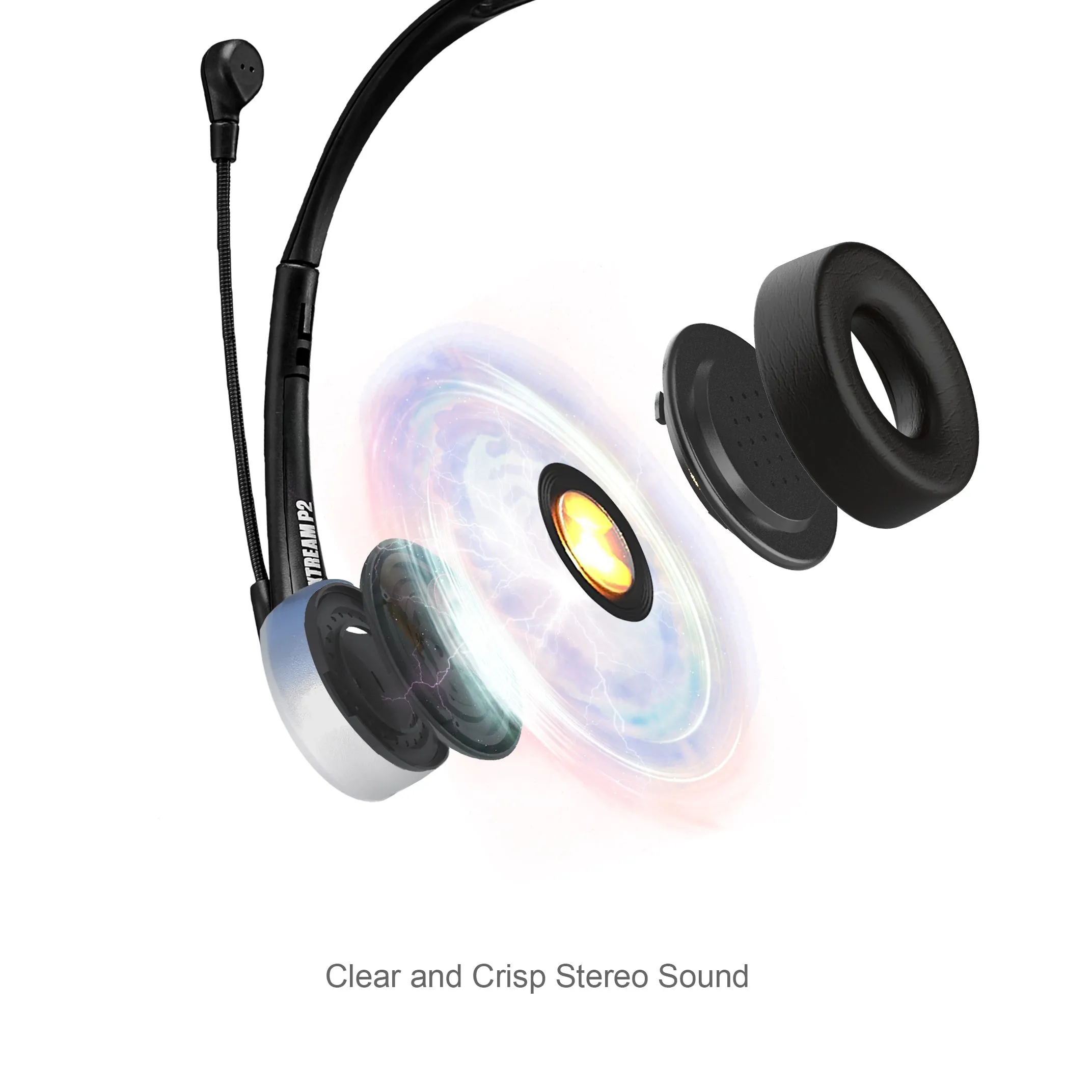 Adesso Xtream P2 USB Wired Headset, Stereo, With Adjustable Noise-Cancelling Microphone