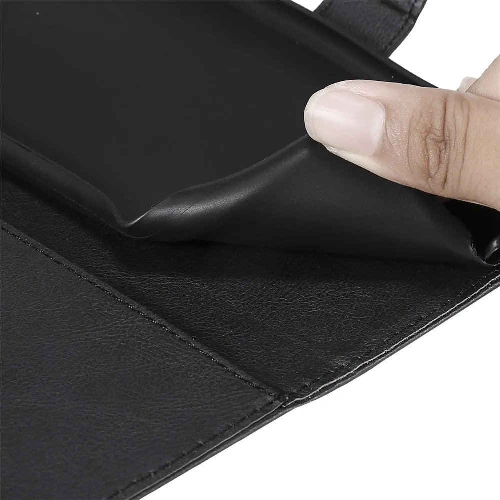 Anymob Black Leather Case Magnetic Flip Cover Wallet Phone Protection for Huawei P Smart 2020