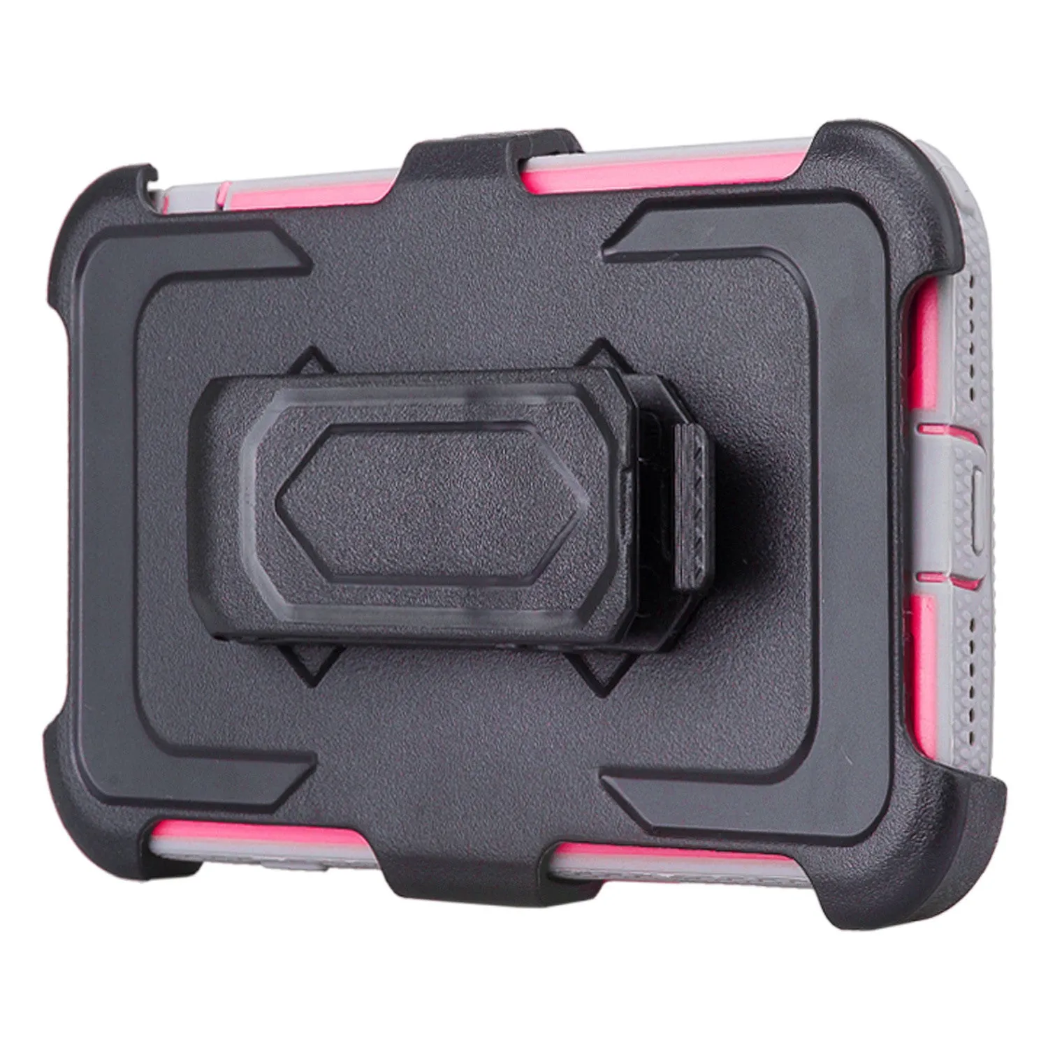 Apple iPhone 7 Plus Case / Triple Protection 3-1 w/ Built in Screen Protector Heavy Duty Rotating Swivel Holster Shell Combo Case for iPhone 7Plus - Hot Pink