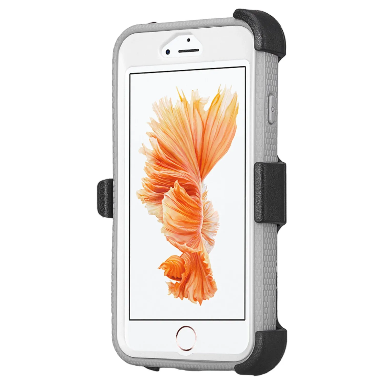Apple iPhone 7 Plus Case /  Triple Protection 3-1 w/ Built in Screen Protector Heavy Duty Rotating Swivel Holster Shell Combo Case for iPhone 7Plus - White