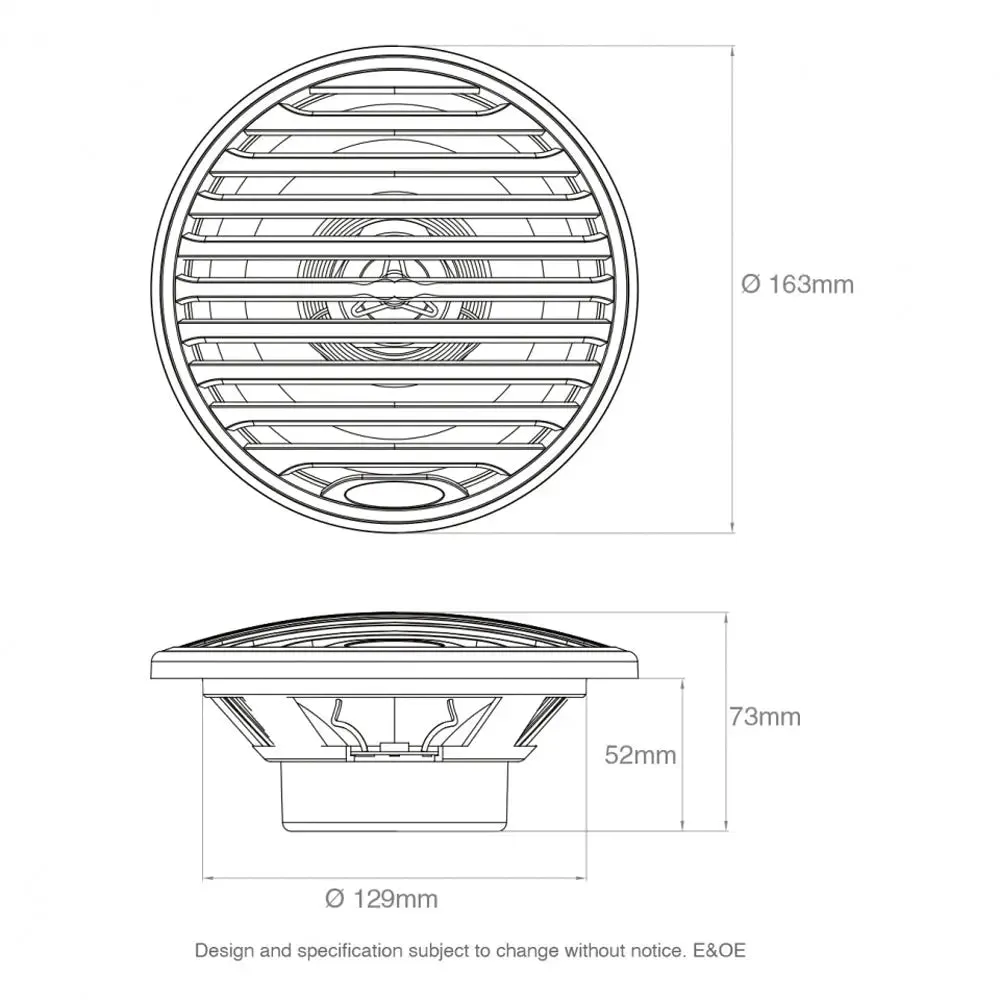 Aquatic AV EC122 6.5" Waterproof Marine Economy Speakers 160W Black (Pair)