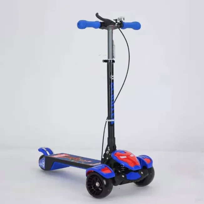 Avengers Large Foldable Kick Scooter With Light & Music - Blue