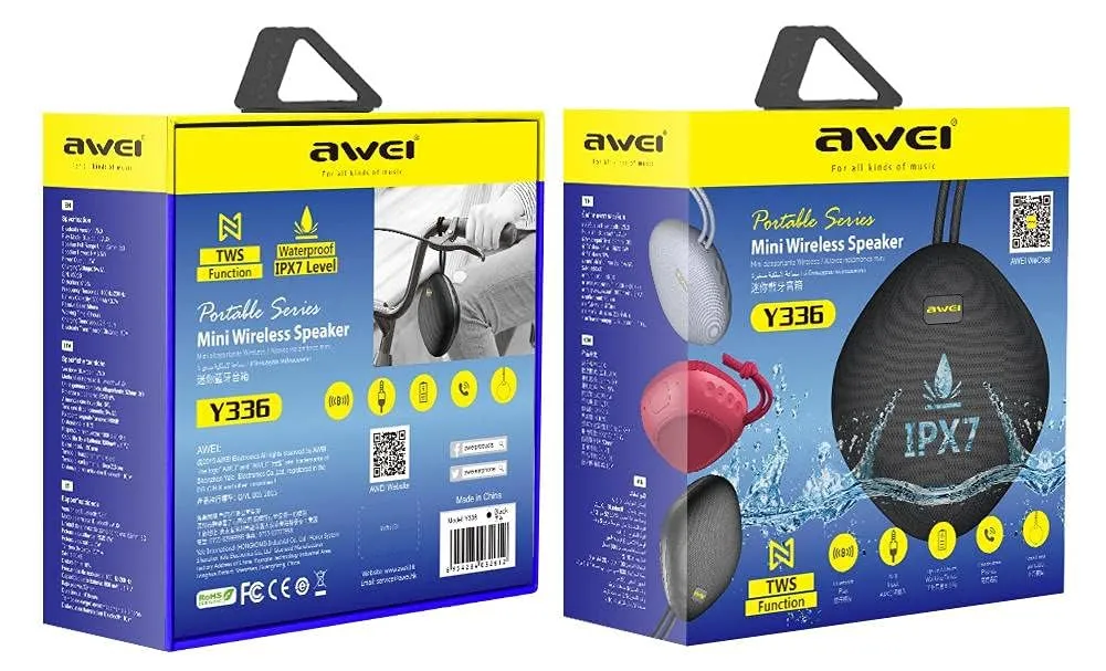 Awei Portable Series Mini Wireless Speakers Black