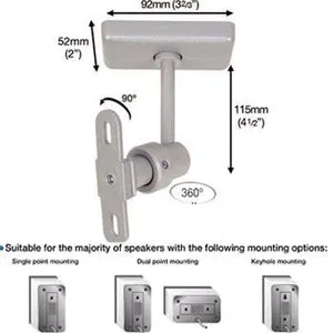 B-Tech Universal Home Cinema Speaker Wall / Ceiling Mount Black BT34B