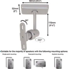 B-Tech Universal Home Cinema Speaker Wall / Ceiling Mount Black BT34B