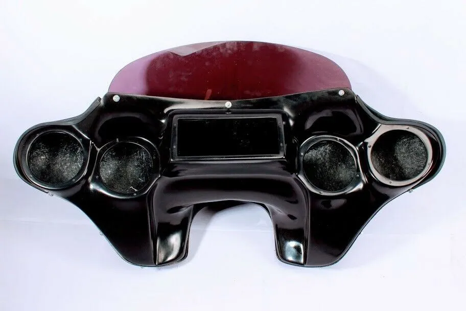 BATWING FAIRING WINDSHIELD HONDA VT750 SHADOW ACE DLX 4X5" SPKS BLACK GELCOAT
