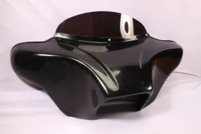 BATWING FAIRING WINDSHIELD HONDA VT750 SHADOW ACE DLX 4X5" SPKS BLACK GELCOAT