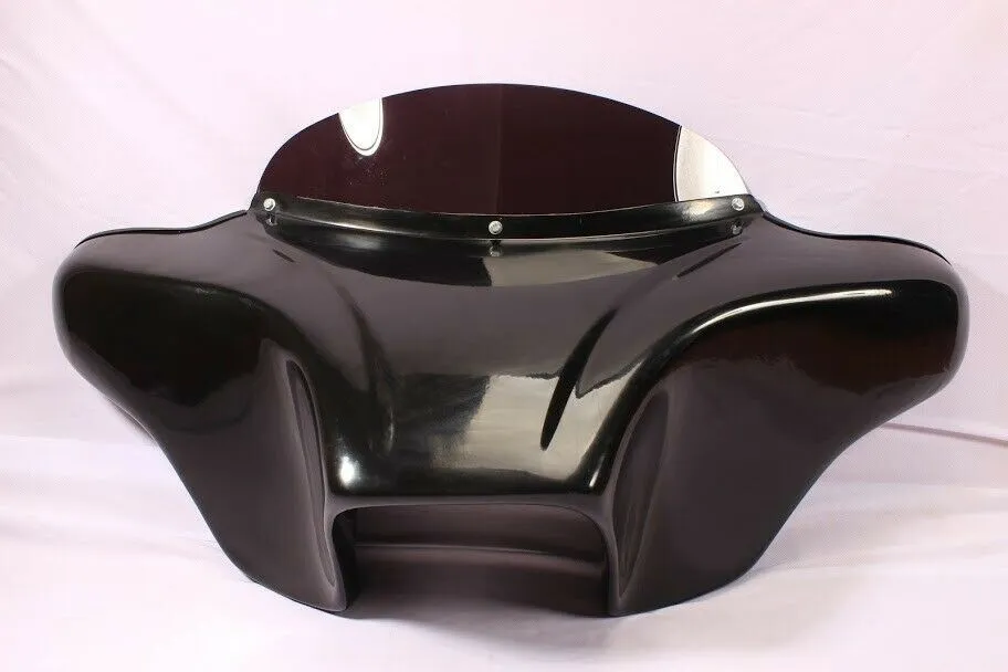 BATWING FAIRING WINDSHIELD HONDA VT750 SHADOW ACE DLX 4X5" SPKS BLACK GELCOAT
