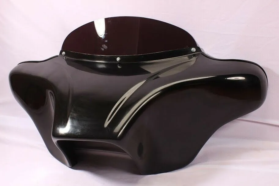 BATWING FAIRING WINDSHIELD HONDA VT750 SHADOW ACE DLX 4X5" SPKS BLACK GELCOAT
