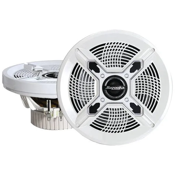 BAZOOKA MAC8100W Marine 2_way Coaxial Speakers (8", White)