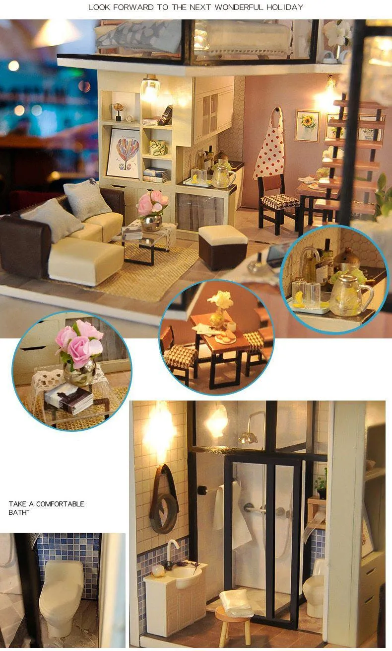 Bedroom loft house | Wooden 3D  kits | Furniture, Fitting and Lights