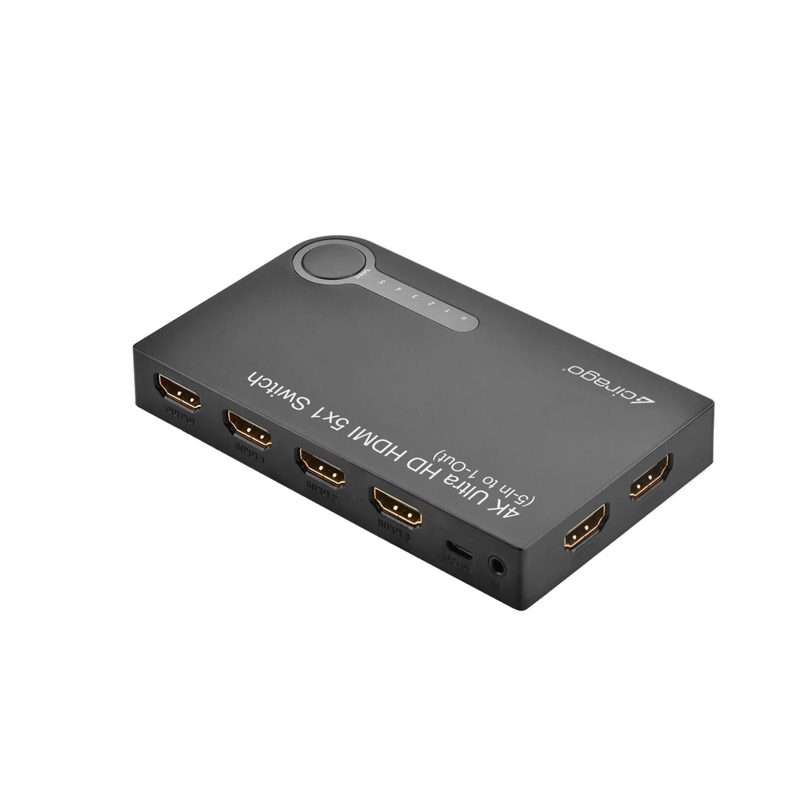 Cirago 4K Ultra HD HDMI 5x1 Switch IR Remote Control Digital Audio Plug and play