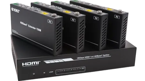Covid D1H4B-200 1x4 4K HDMI Splitter With 4 Receiver