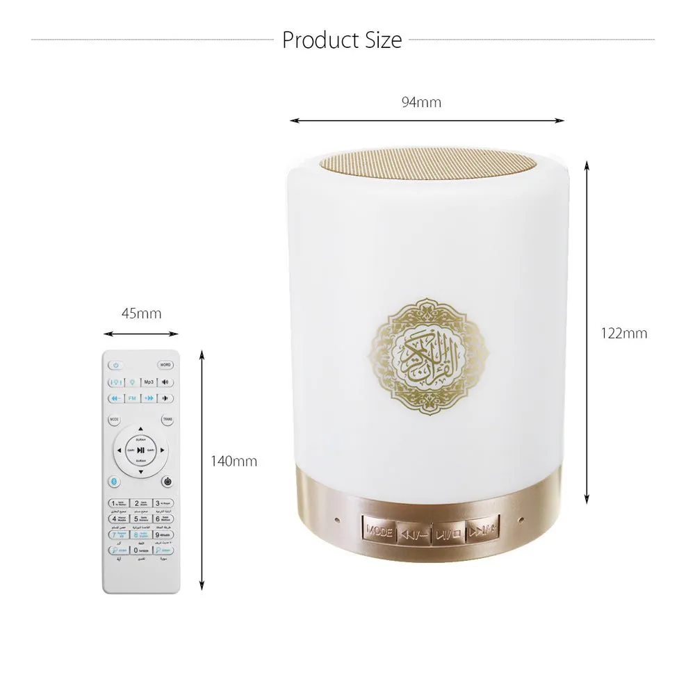 CRONY SQ-122 Bluetooth Quran Speaker Muslim Koran Reciter Support MP3 FM 8GB TF Card Radio Quran Speakers With Remote Control 14 Languages 5.0