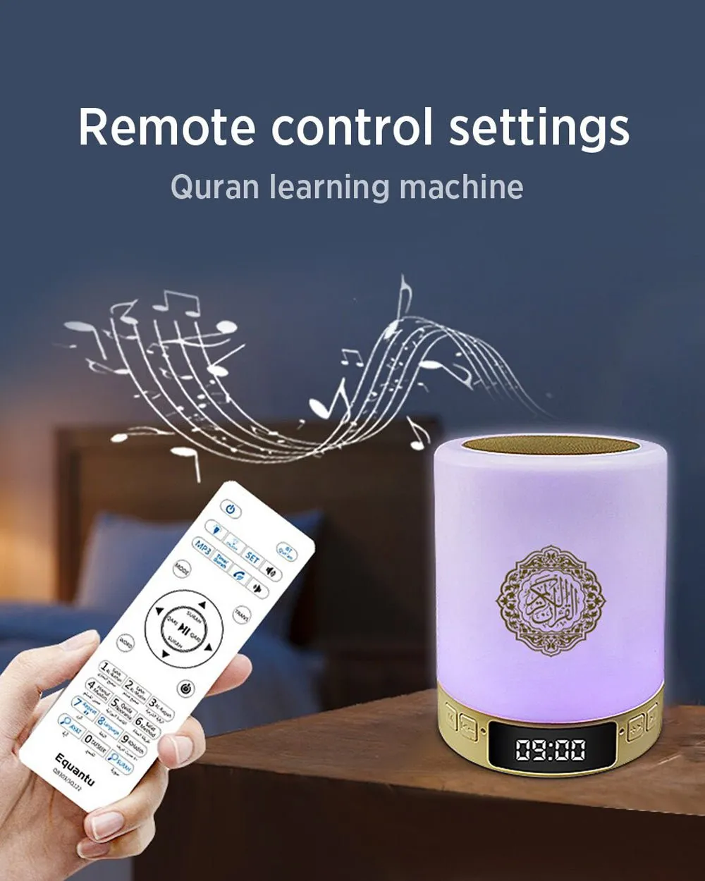 CRONY SQ-122 Bluetooth Quran Speaker Muslim Koran Reciter Support MP3 FM 8GB TF Card Radio Quran Speakers With Remote Control 14 Languages 5.0