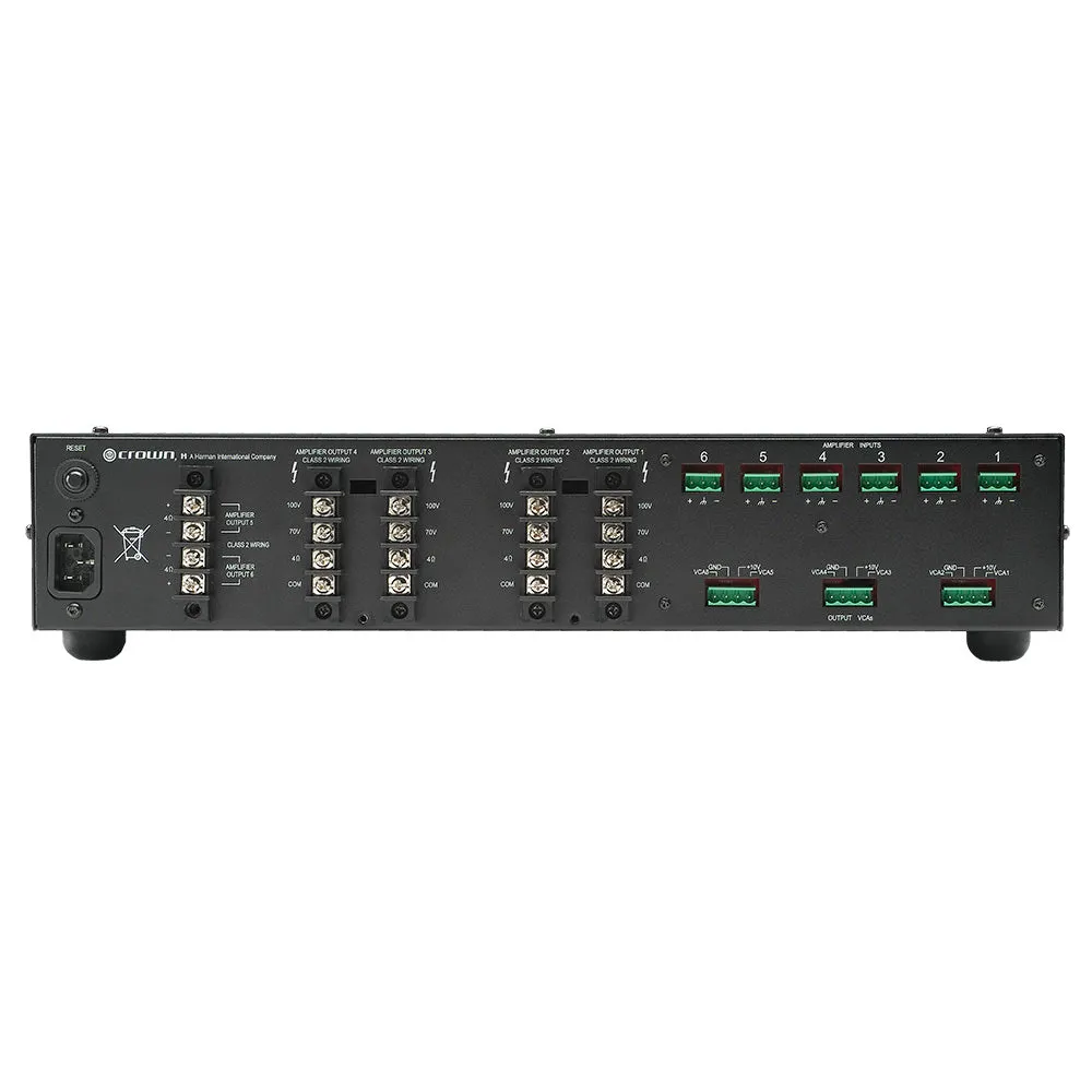 Crown 660A Commercial Series 6-Channel Power Amplifier 70V/100V 871015002033