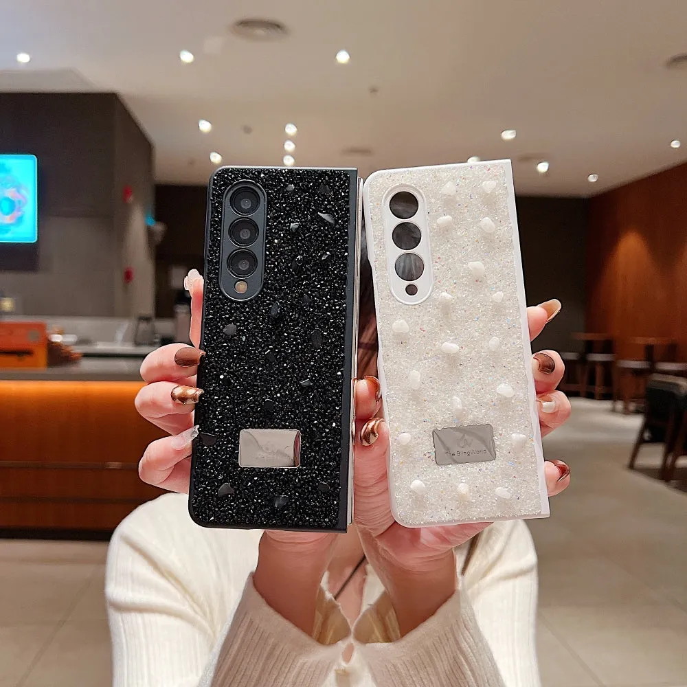 Diamond Studded Pattern Glittery Phone Case - Samsung Z Fold 6