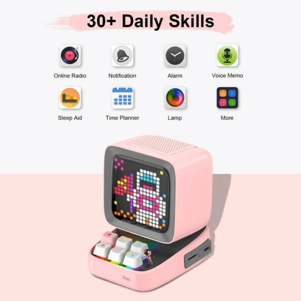 Divoom Ditoo Plus Pixel Art Display Bluetooth Speaker Pink