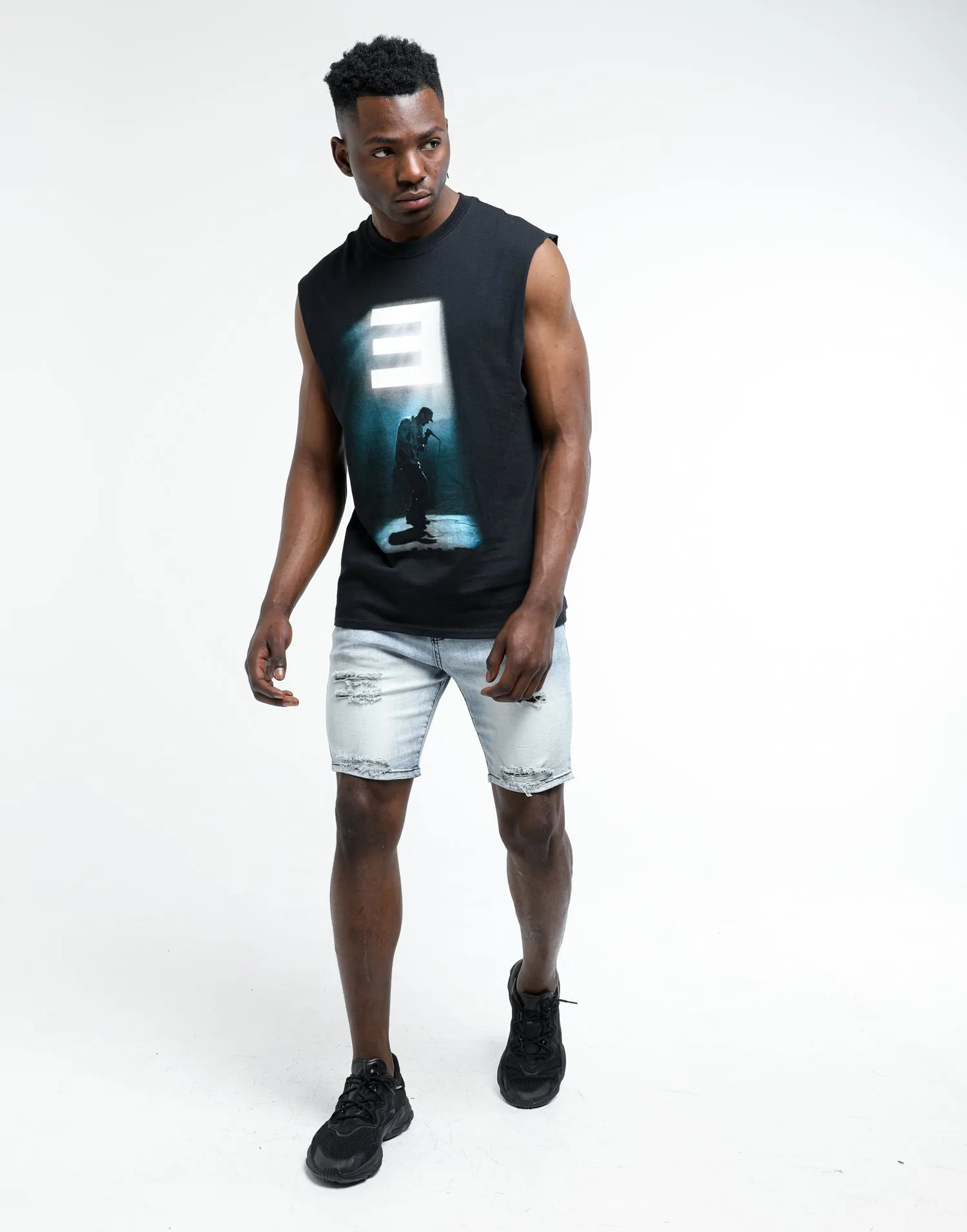 Eminem Stage Lights Muscle Tee Black