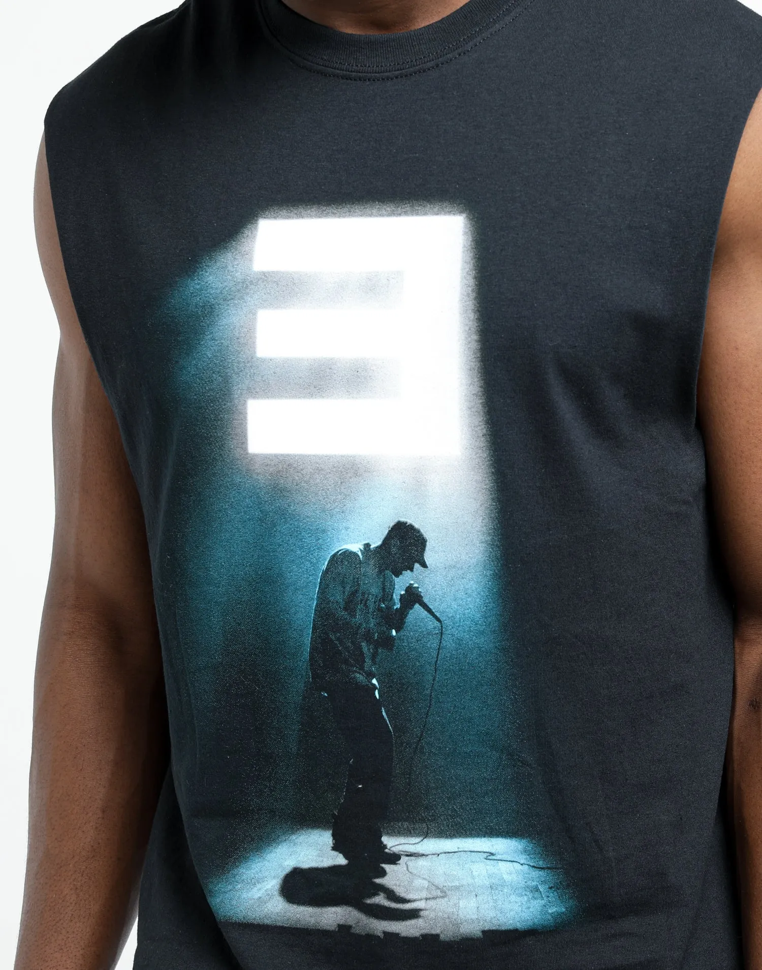 Eminem Stage Lights Muscle Tee Black