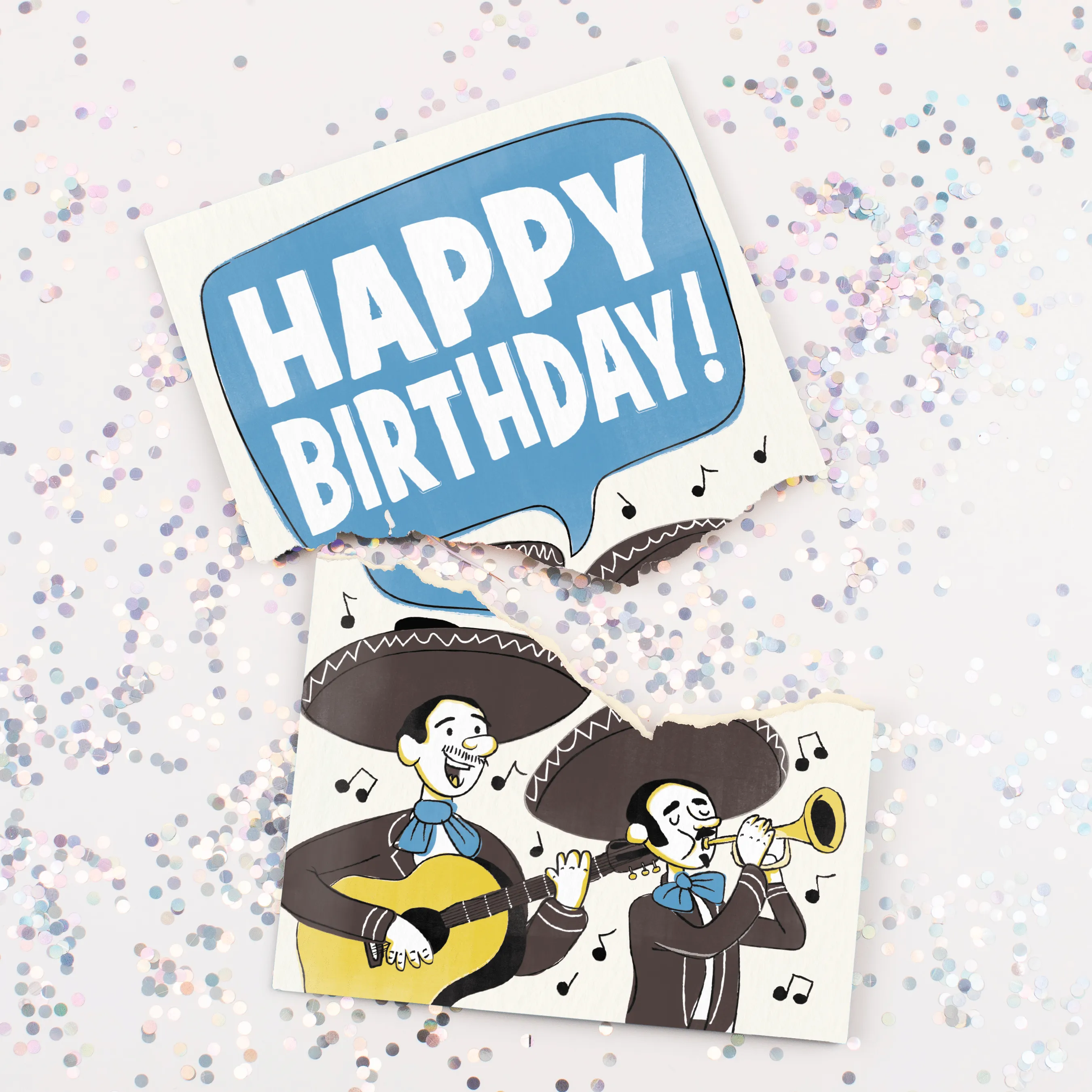 Endless Mariachi Birthday 🪇🔊 - Joker Greeting Prank Card (Glitter   Sound)