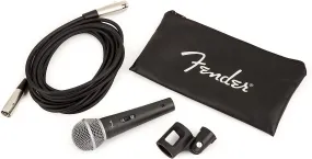 Fender P52S Cardioid Dynamic Microphone Kit, Includes Microphone Cable, Stand Clip, Zippered Pouch