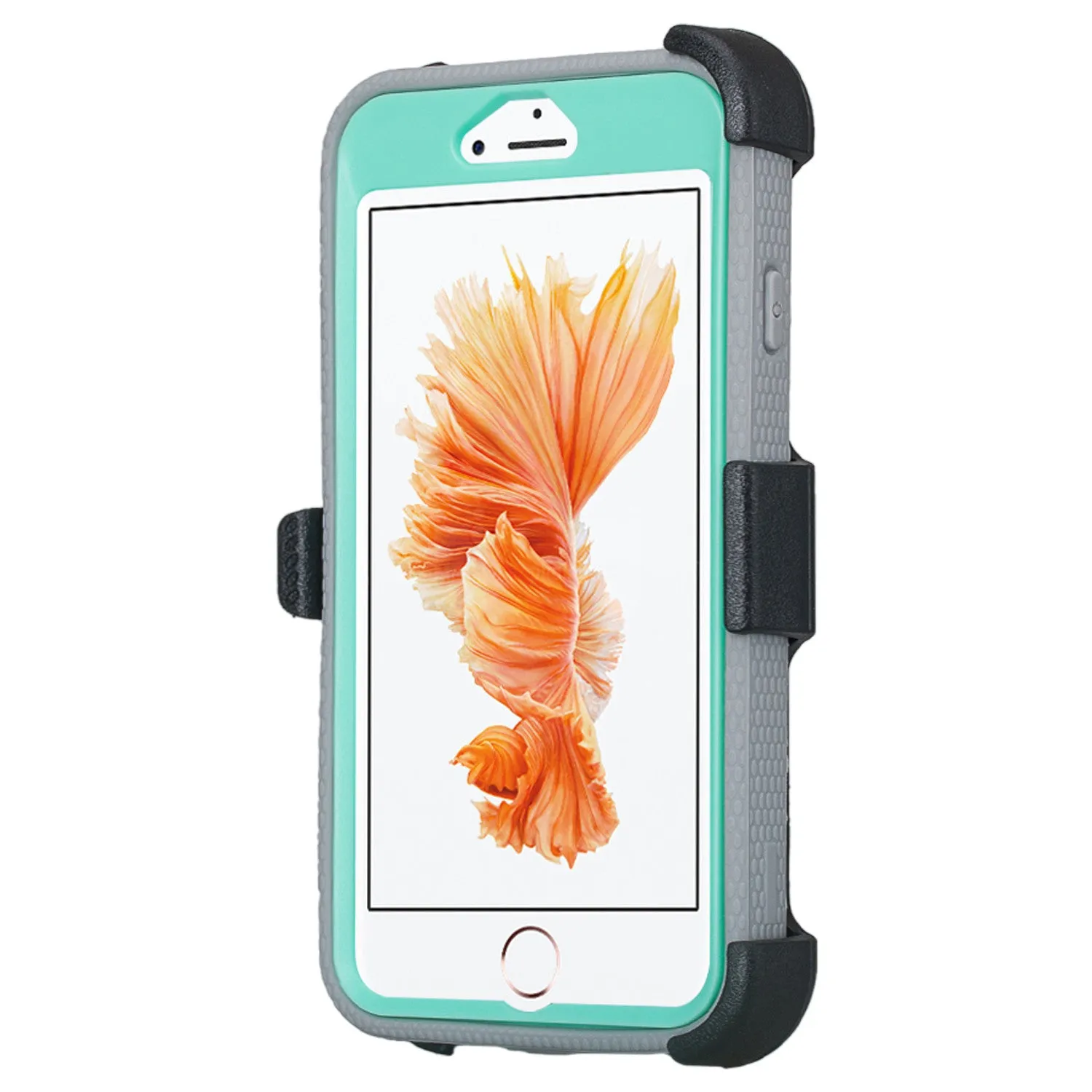 For Apple iPhone 8 Plus Case, Triple Protection 3-1 w/ Built in Screen Protector Heavy Duty Rotating Swivel Holster Shell Combo Case for iPhone 8 Plus - Teal
