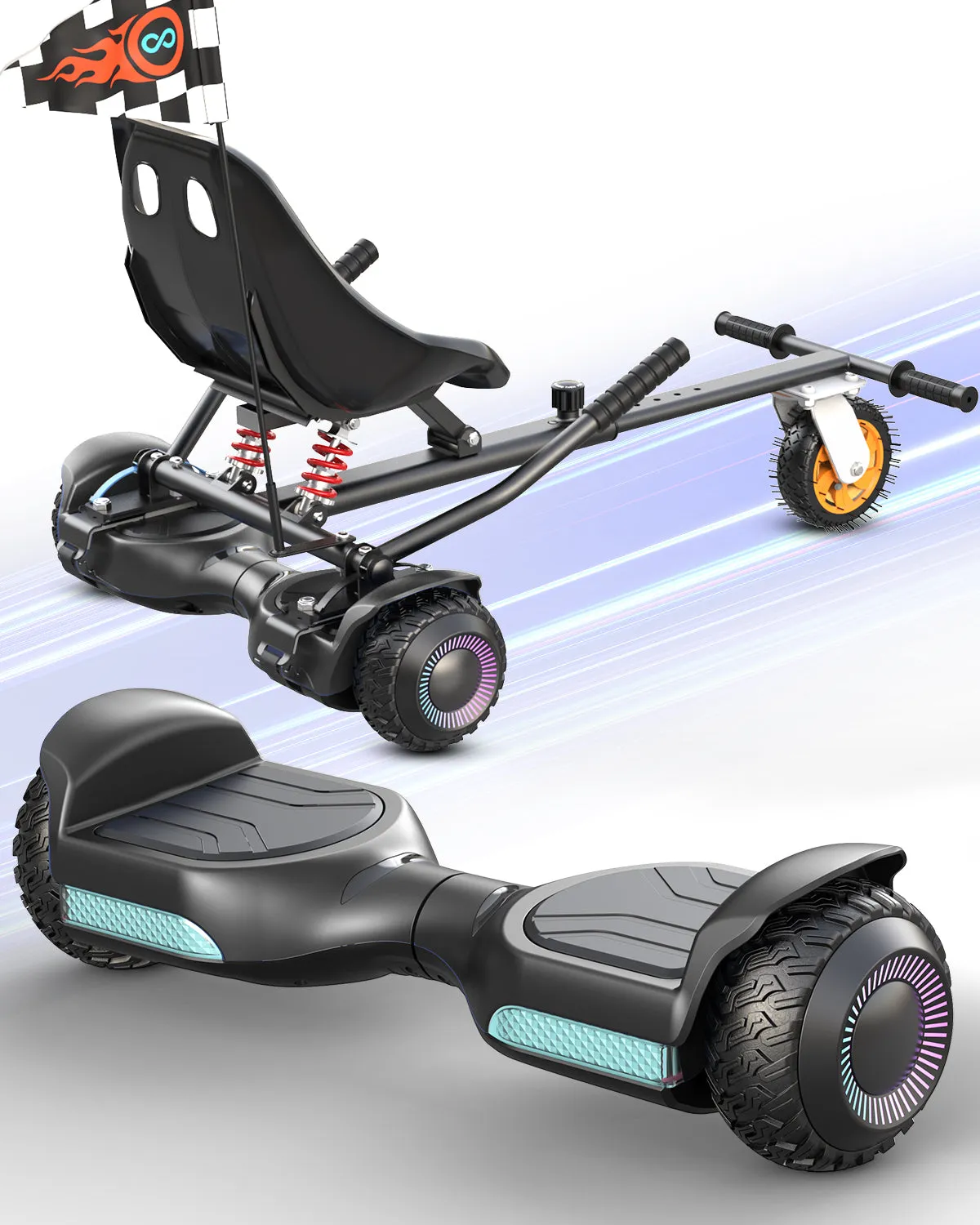 G13 Hoverboard with K2 Hoverboard Go Kart
