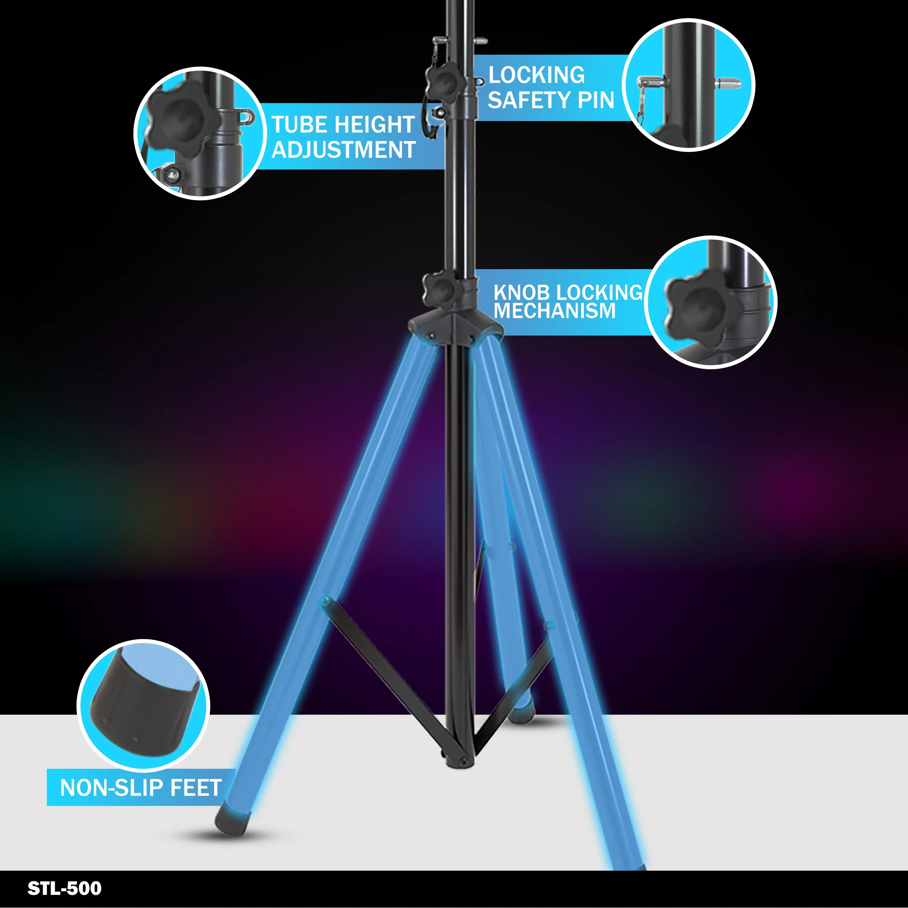 Gemini STL-500 Professional Ultra Bright LED Speaker Stand