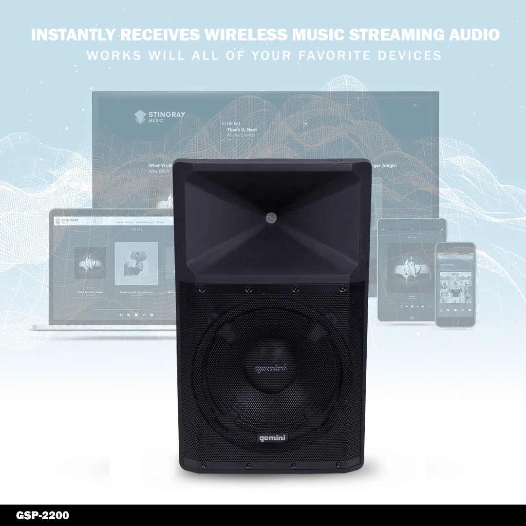 Gemini Ultra Powerful Bluetooth 2200 Peak Watt Speaker with Built in Media Player