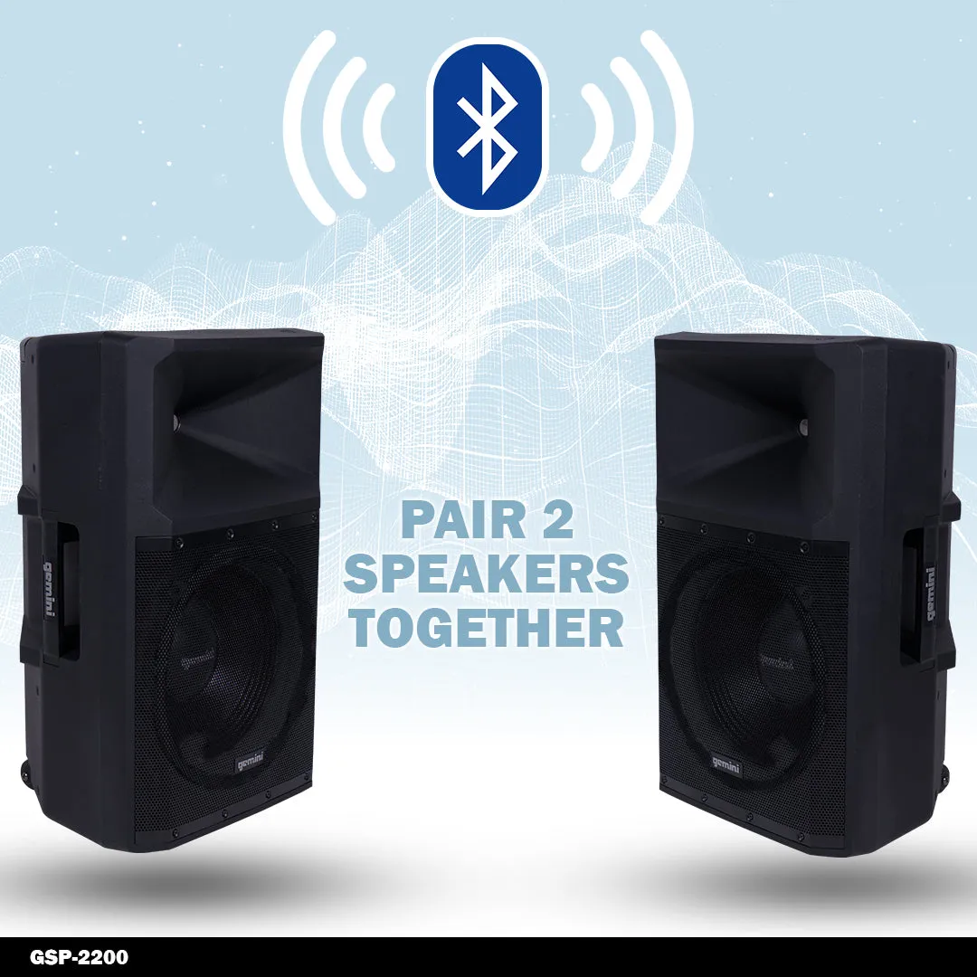 Gemini Ultra Powerful Bluetooth 2200 Peak Watt Speaker with Built in Media Player