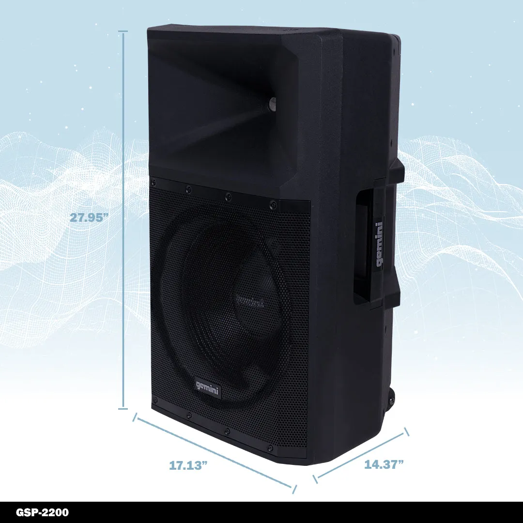 Gemini Ultra Powerful Bluetooth 2200 Peak Watt Speaker with Built in Media Player