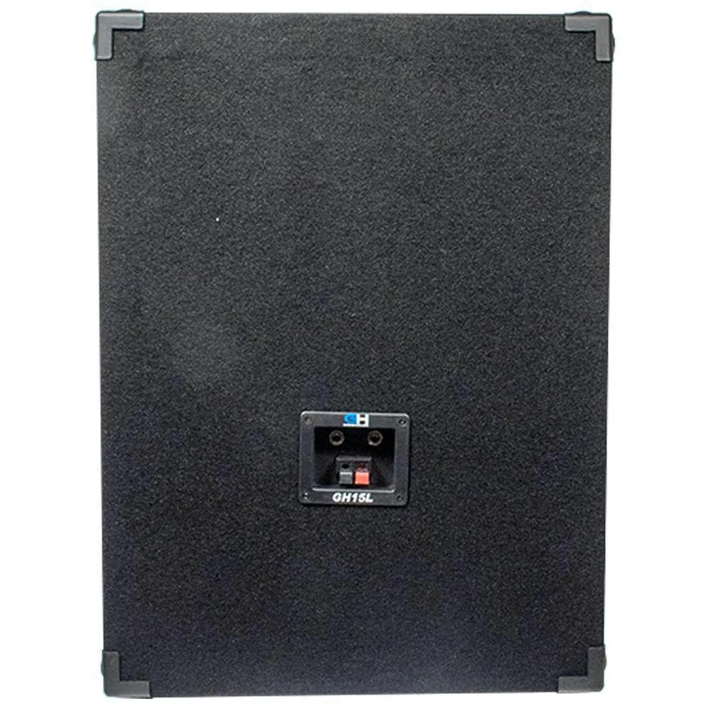 GH15L - Passive 15 Inch 2-Way PA/DJ Loudspeaker Cabinet - 800 Watt Full Range PA/DJ Band Live Sound Speaker