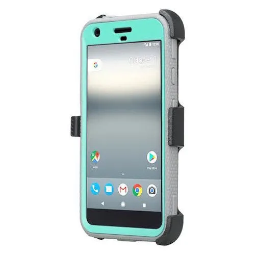Google Pixel Case, Coverlab Triple Protection 3-in-1 Shockproof Armor Holster Shell Combo Case w/ Built in Screen Protector for Google Pixel - Teal