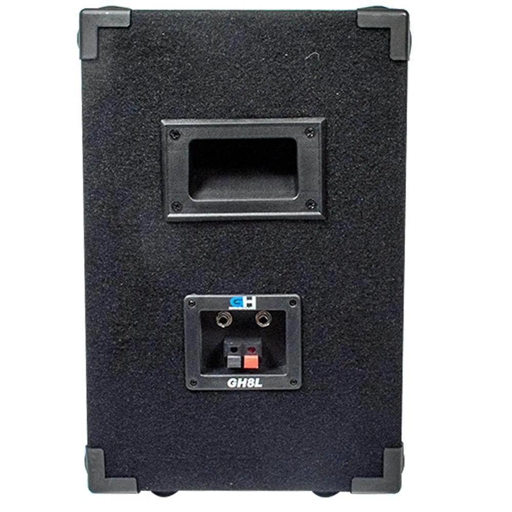 Grindhouse Speakers - GH8L - Passive 8 Inch 2-Way PA/DJ Loudspeaker Cabinet - 500 Watt Full Range PA/DJ Band Live Sound Speaker