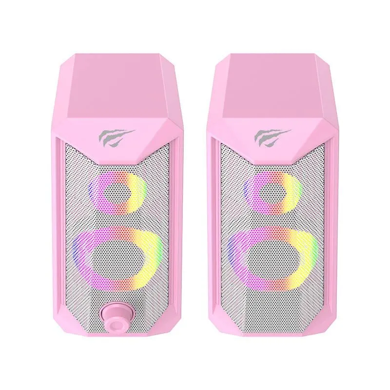 Havit SK202 Computer Speakers 2.0 RGB - Pink