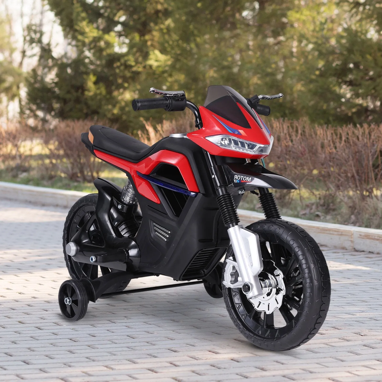 HOMCOM Kids Electric Ride On Motorbike Scooter 6V - Red