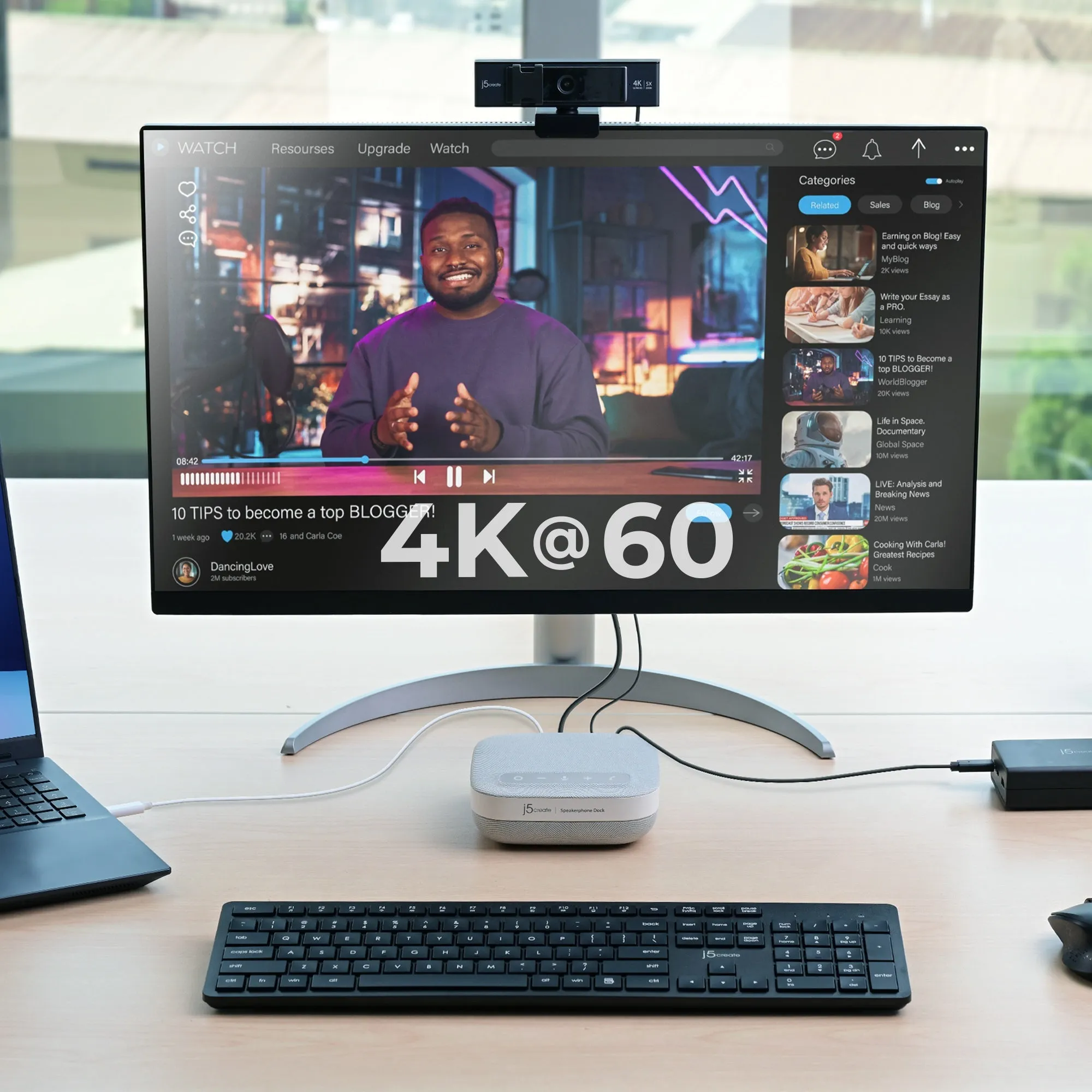 j5create USB-C® 4K Speakerphone Dock, JCDS335