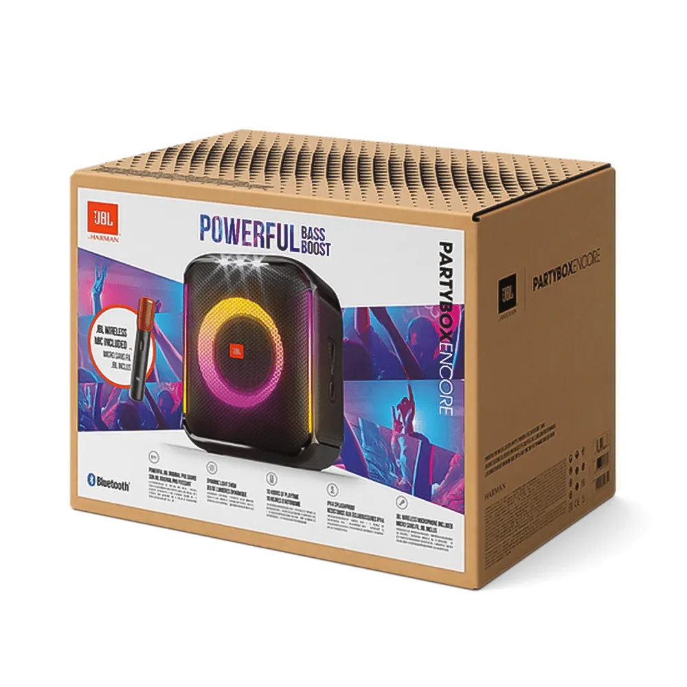JBL PartyBox Encore Portable Bluetooth Speaker With Two Mic - Black