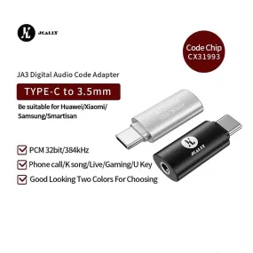 JCALLY JA3 CX31993 Type C To 3.5mm DAC USB C Audio Code Adapter