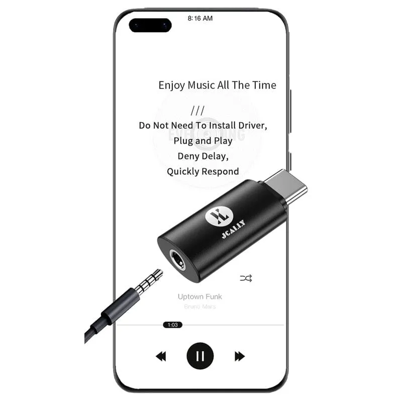 JCALLY JA3 CX31993 Type C To 3.5mm DAC USB C Audio Code Adapter